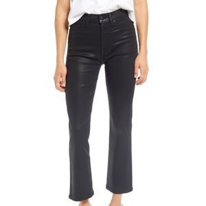 7 For All Mankind Coated High Waist Crop Flare Jeans